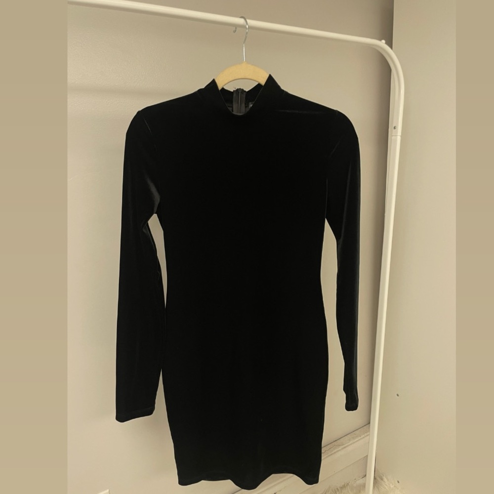 Black Velvet Mini Dress